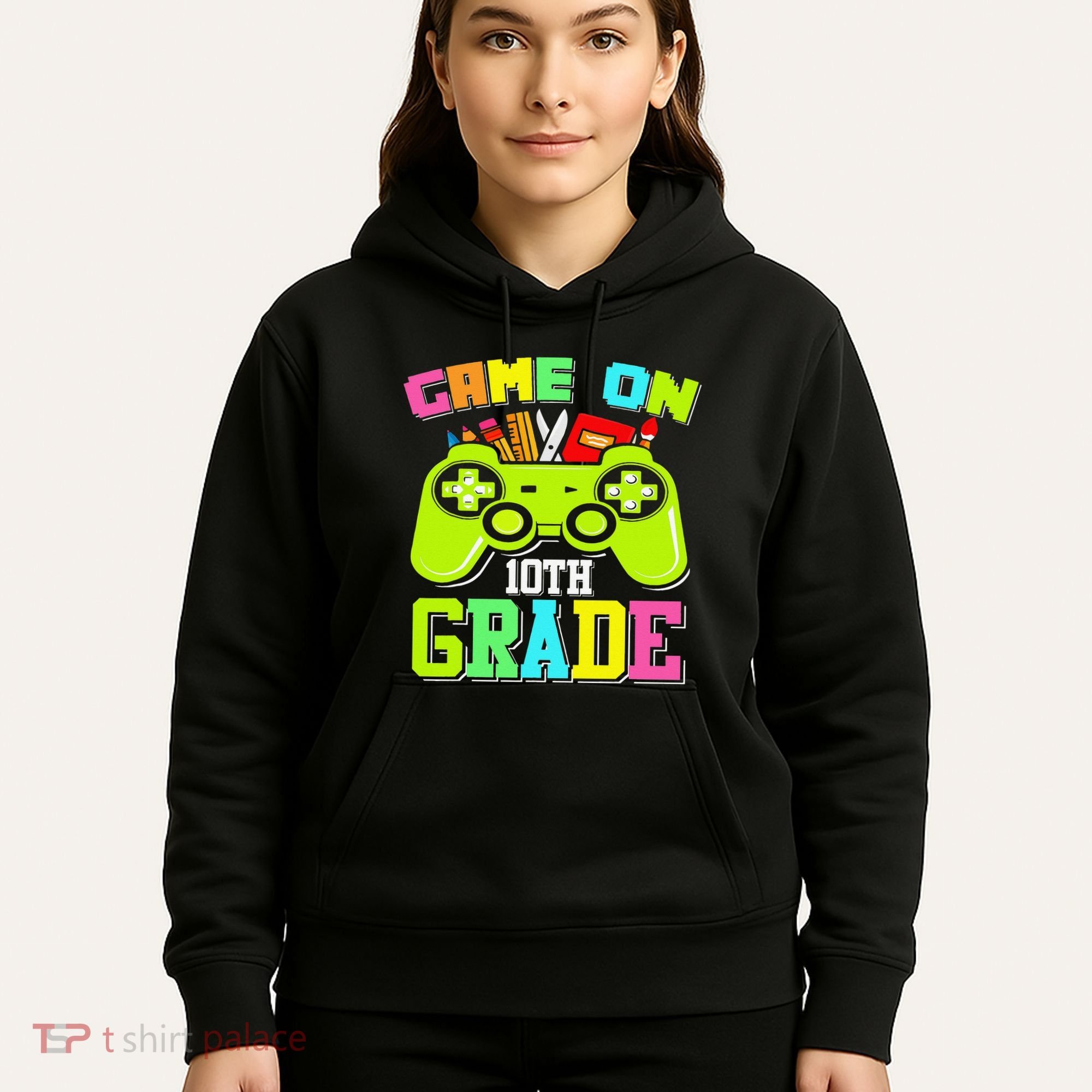 Game On 10th Grade Gamer Back to School Students Hoodie