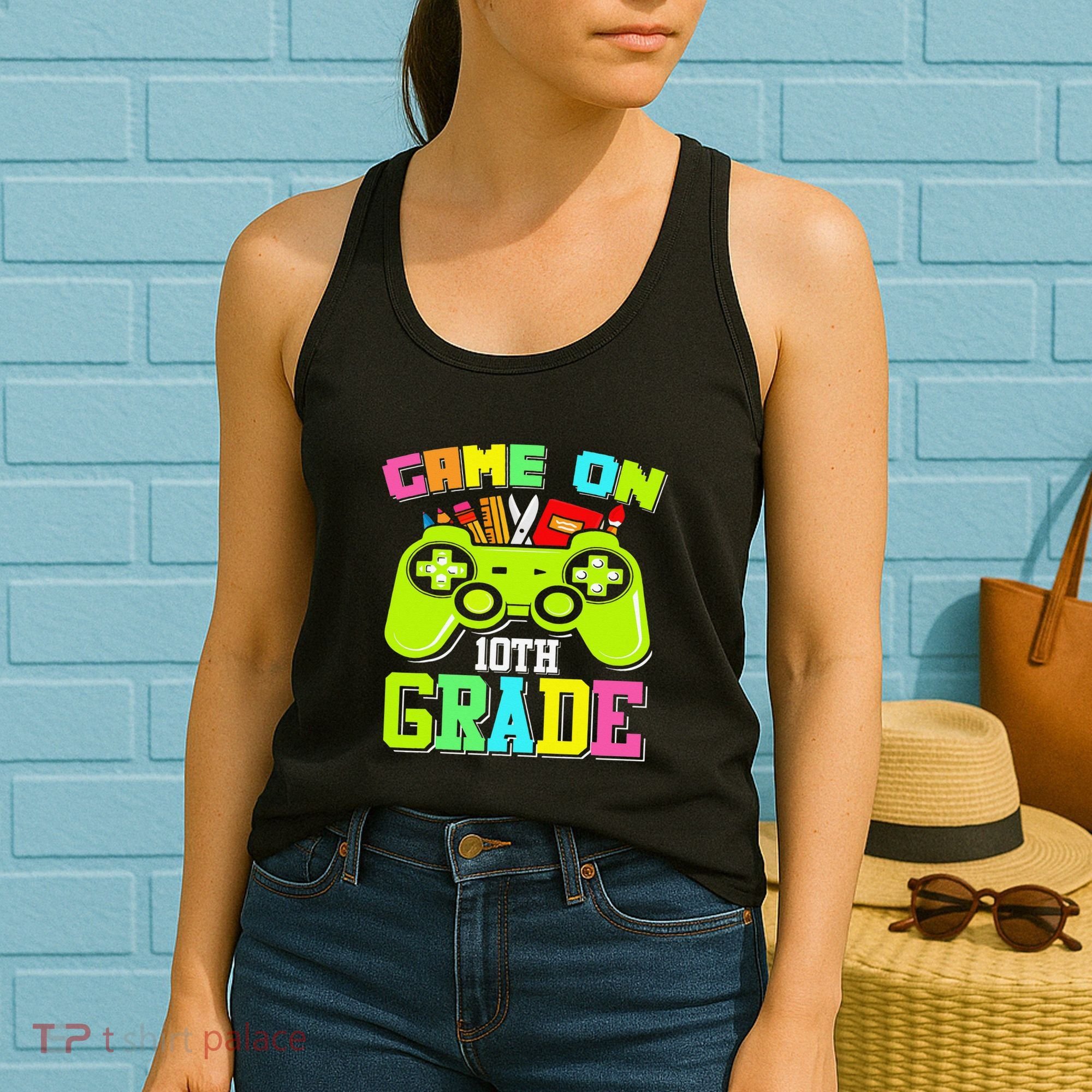 Game On 10th Grade Gamer Back to School Students Women's Tank Top