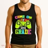 Game On 10th Grade Gamer Back to School Students Tank Top thumb 3