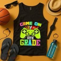 Game On 10th Grade Gamer Back to School Students Tank Top thumb 4