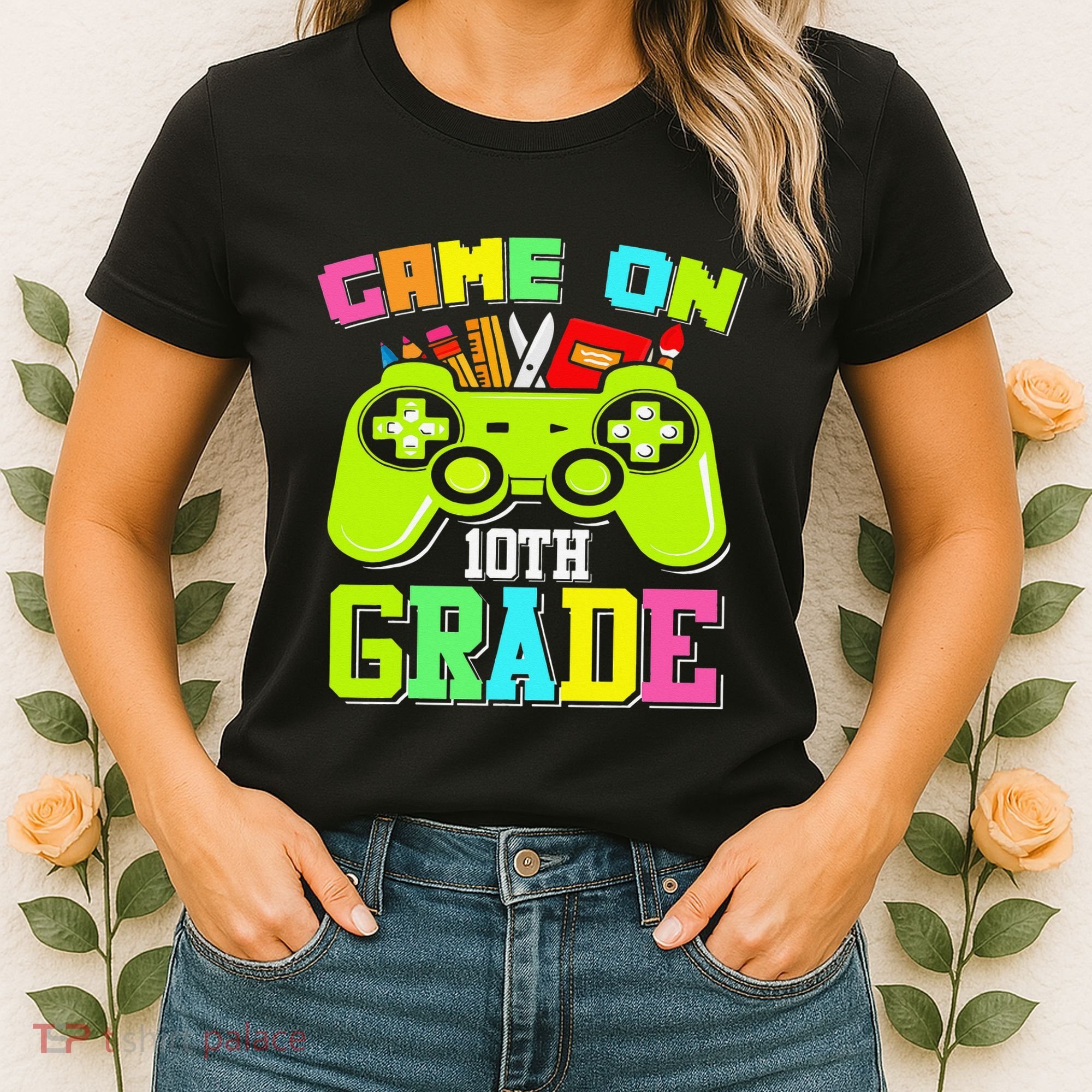 Game On 10th Grade Gamer Back to School Students Women's T-Shirt