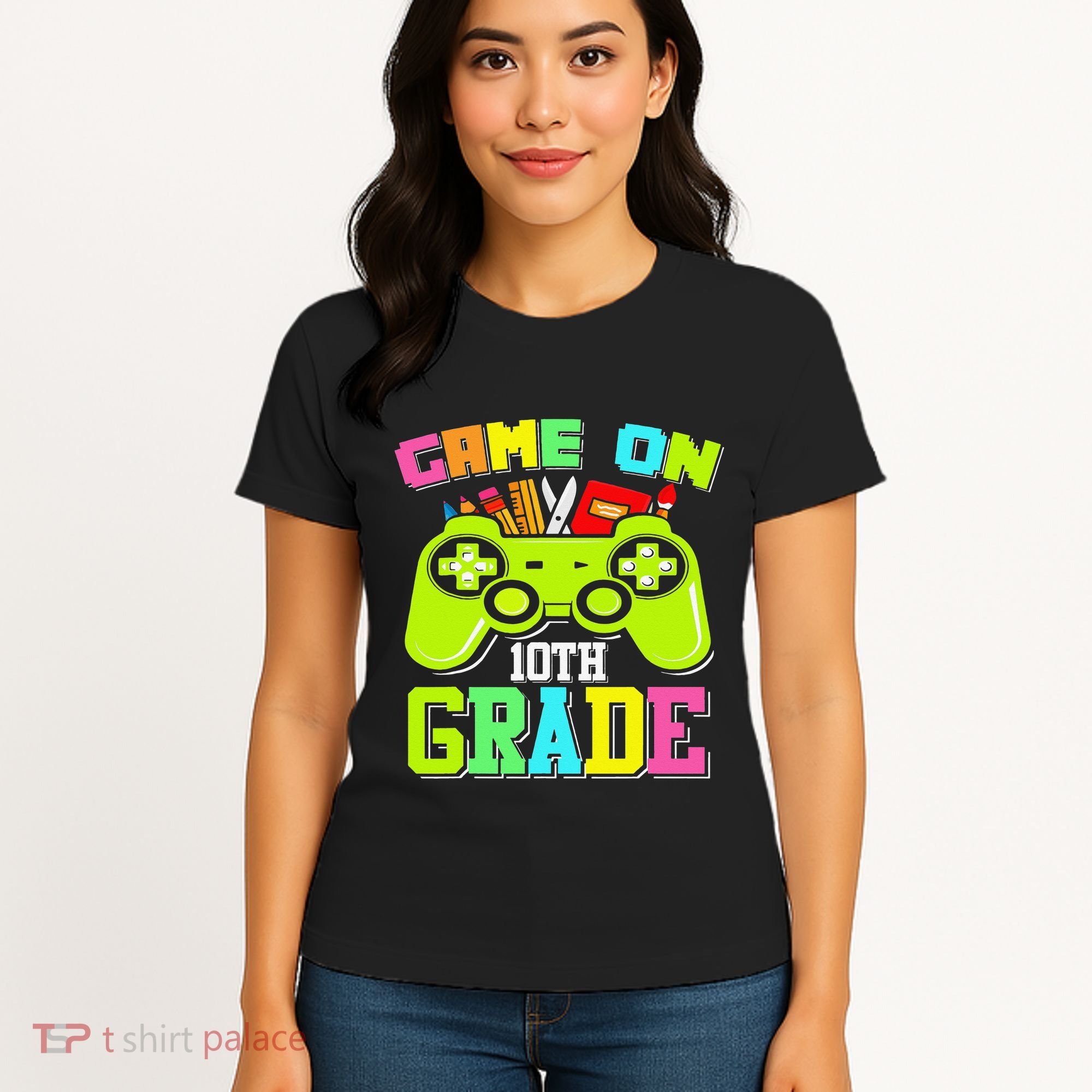 Game On 10th Grade Gamer Back to School Students Women's T-Shirt