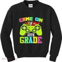Game On 10th Grade Gamer Back to School Students Kids Sweatshirt thumb 0