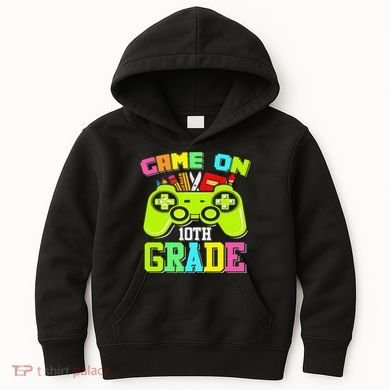 Game On 10th Grade Gamer Back to School Students Kids Hoodie