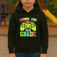 Game On 10th Grade Gamer Back to School Students Kids Hoodie thumb 3