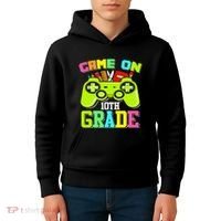 Game On 10th Grade Gamer Back to School Students Kids Hoodie thumb 4