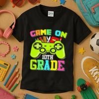 Game On 10th Grade Gamer Back to School Students Kids T-Shirt thumb 3