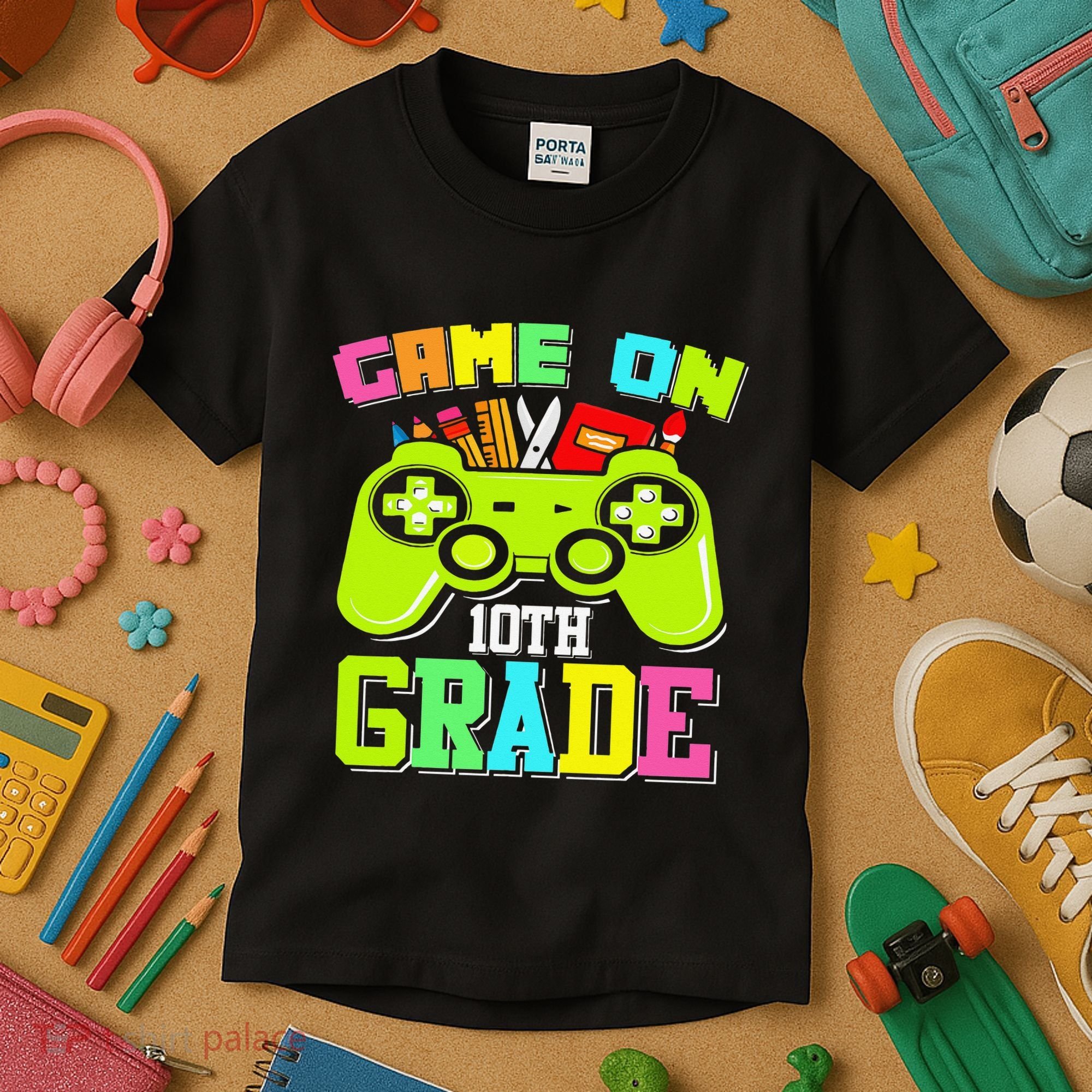 Game On 10th Grade Gamer Back to School Students Kids T-Shirt
