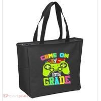 Game On 10th Grade Gamer Back to School Students Tote Bag thumb 2