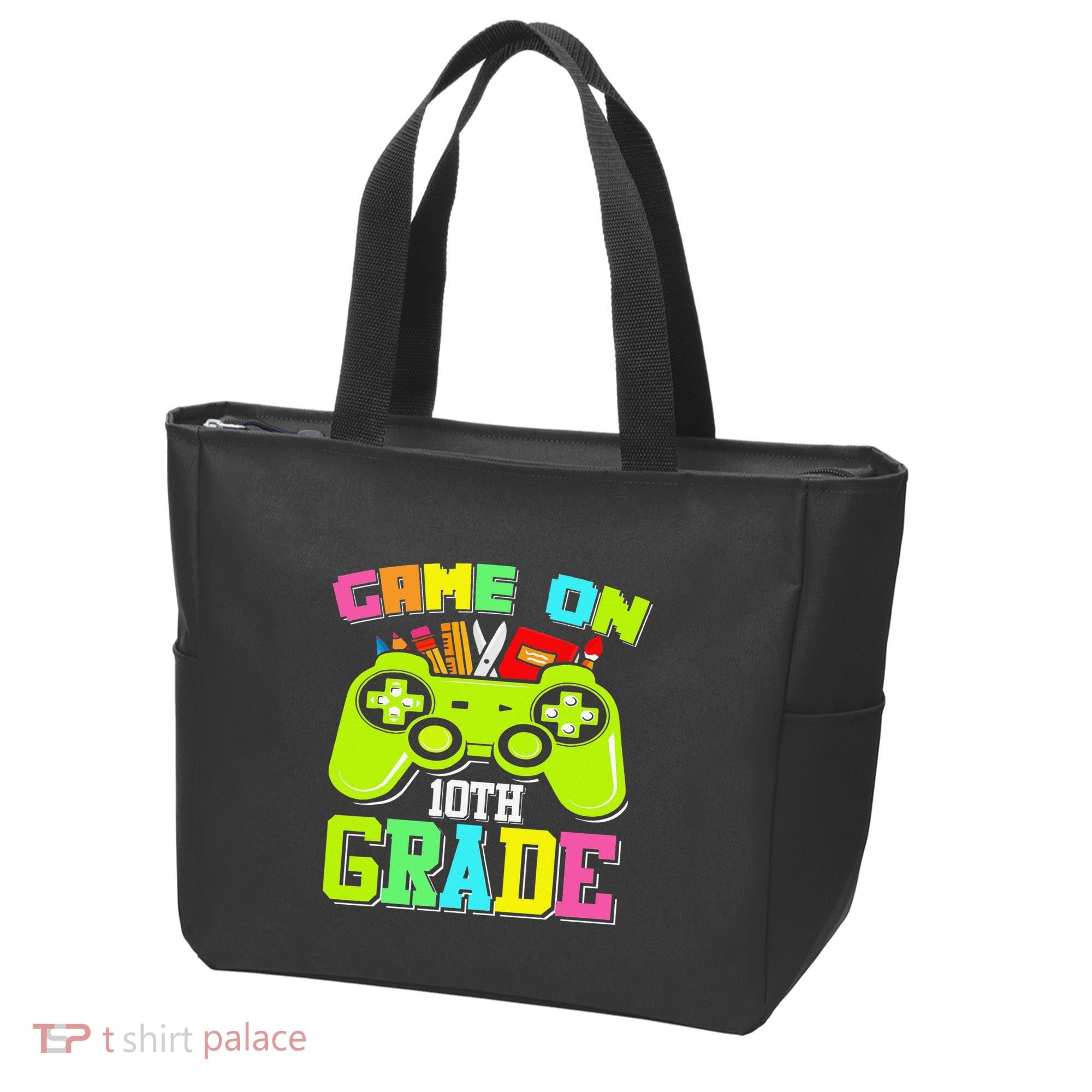 Game On 10th Grade Gamer Back to School Students Tote Bag