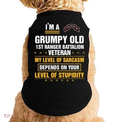 Grumpy Old 1st Ranger Battalion Veteran Soldier Funny Xmas Doggie Tank
