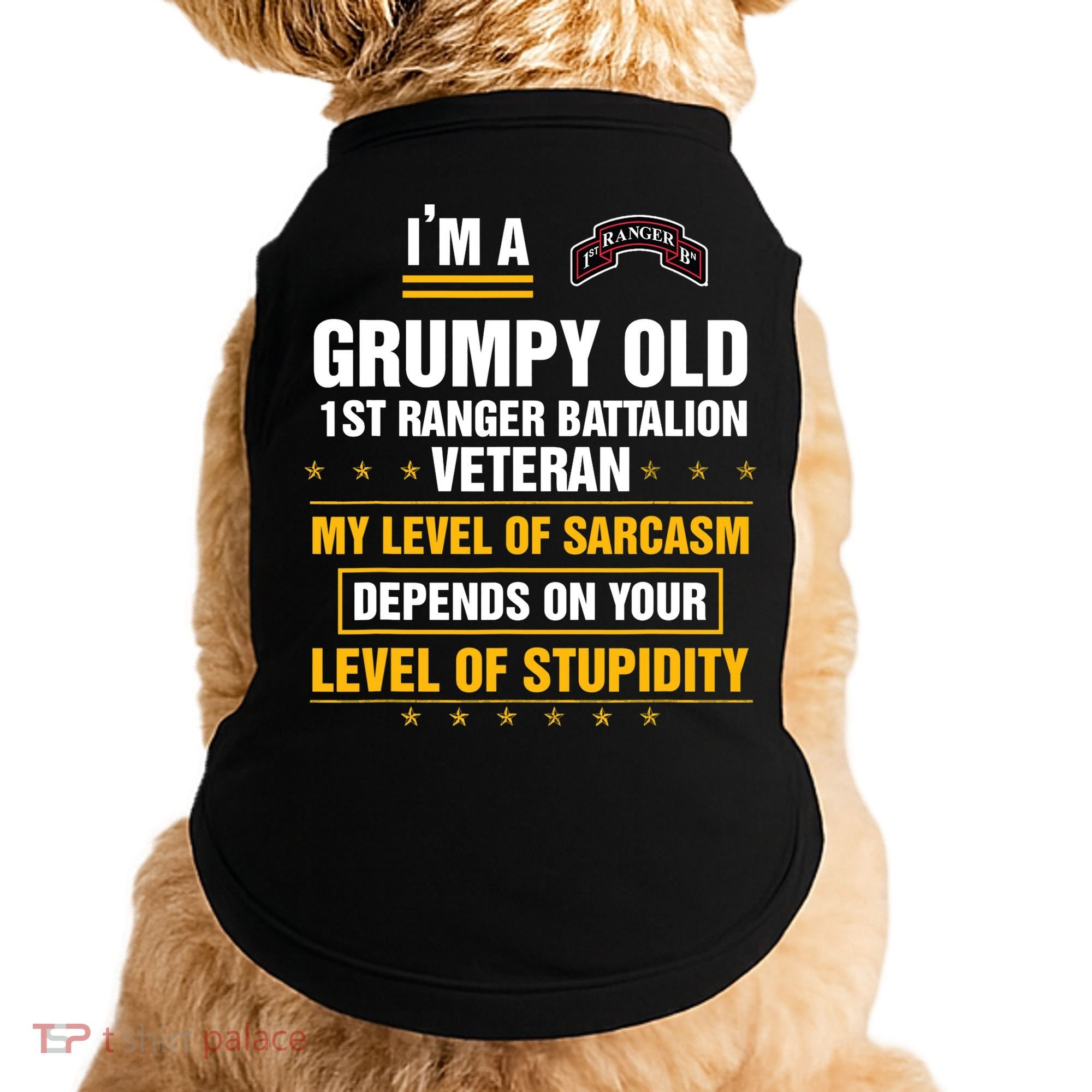 Grumpy Old 1st Ranger Battalion Veteran Soldier Funny Xmas Doggie Tank