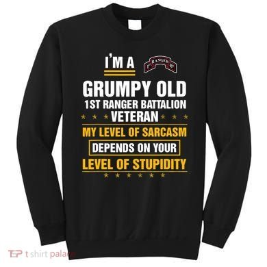 Grumpy Old 1st Ranger Battalion Veteran Soldier Funny Xmas Sweatshirt