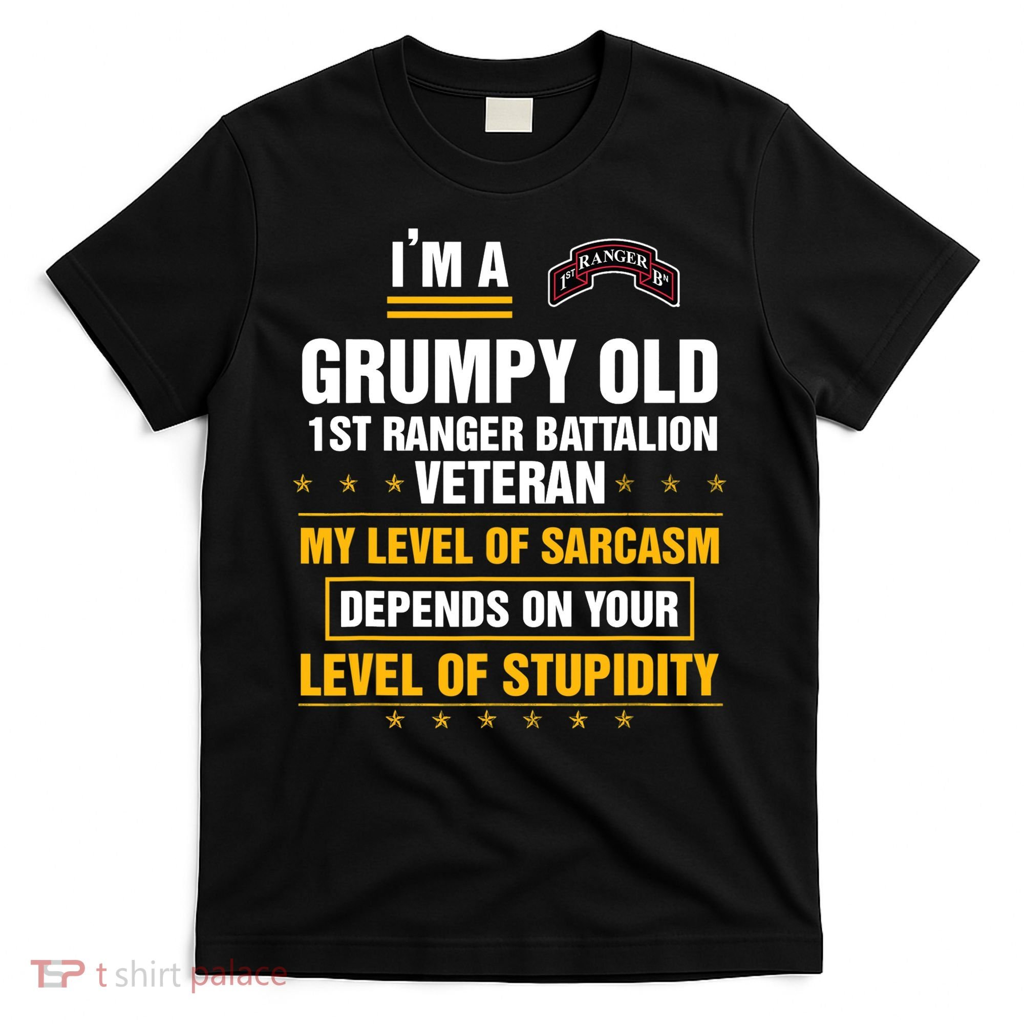 Grumpy Old 1st Ranger Battalion Veteran Soldier Funny Xmas T-Shirt