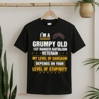 Grumpy Old 1st Ranger Battalion Veteran Soldier Funny Xmas T-Shirt thumb 2