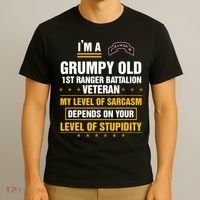 Grumpy Old 1st Ranger Battalion Veteran Soldier Funny Xmas T-Shirt thumb 3