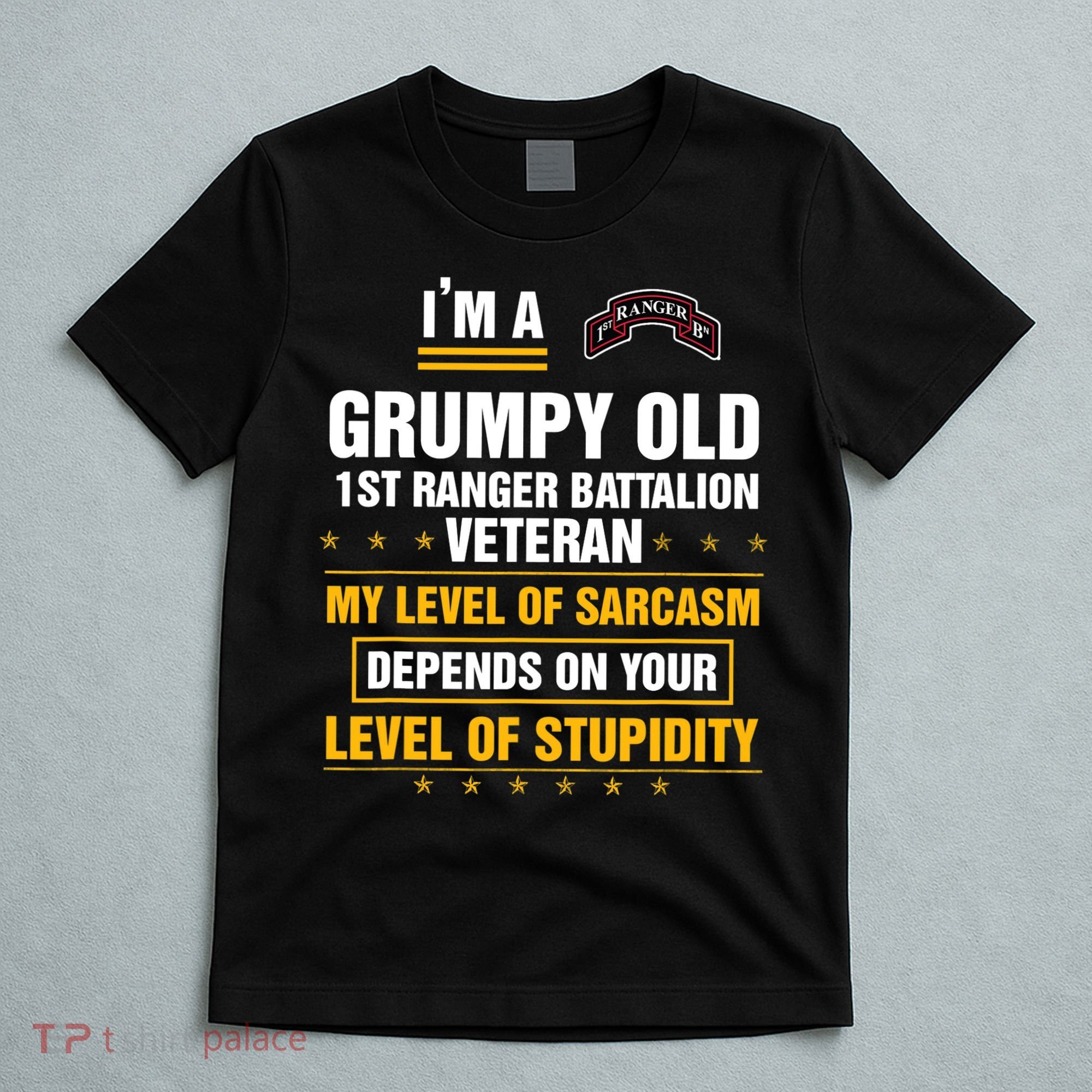 Grumpy Old 1st Ranger Battalion Veteran Soldier Funny Xmas T-Shirt