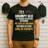 Grumpy Old 1st Ranger Battalion Veteran Soldier Funny Xmas T-Shirt thumb 6