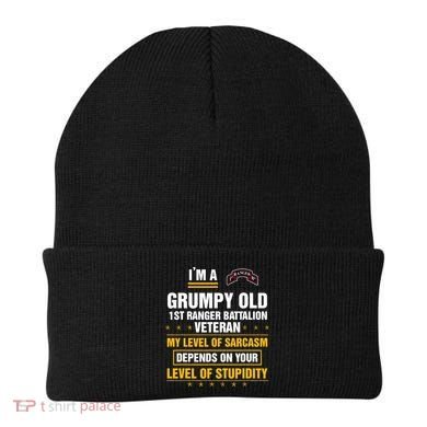 Grumpy Old 1st Ranger Battalion Veteran Soldier Funny Xmas Beanie