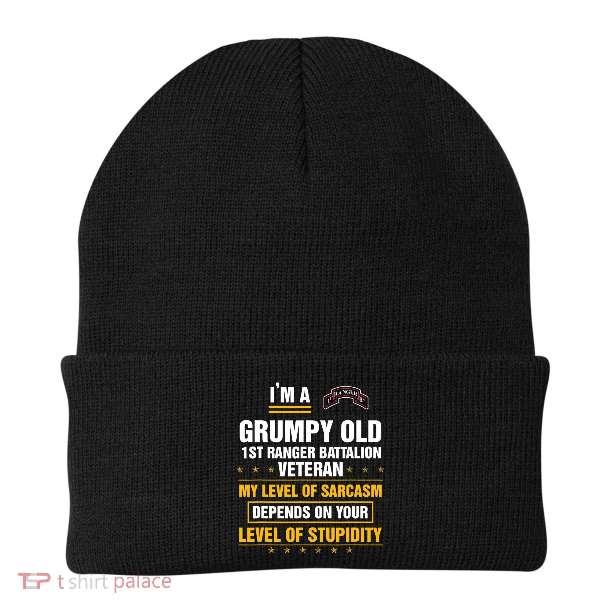Grumpy Old 1st Ranger Battalion Veteran Soldier Funny Xmas Beanie