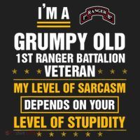 Grumpy Old 1st Ranger Battalion Veteran Soldier Funny Xmas Beanie thumb 2