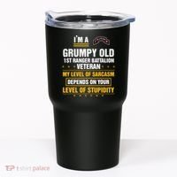 Grumpy Old 1st Ranger Battalion Veteran Soldier Funny Xmas Tumbler thumb 0