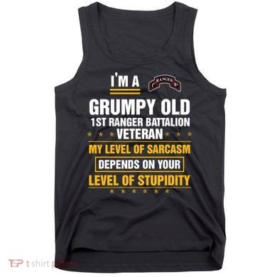 Grumpy Old 1st Ranger Battalion Veteran Soldier Funny Xmas Tank Top