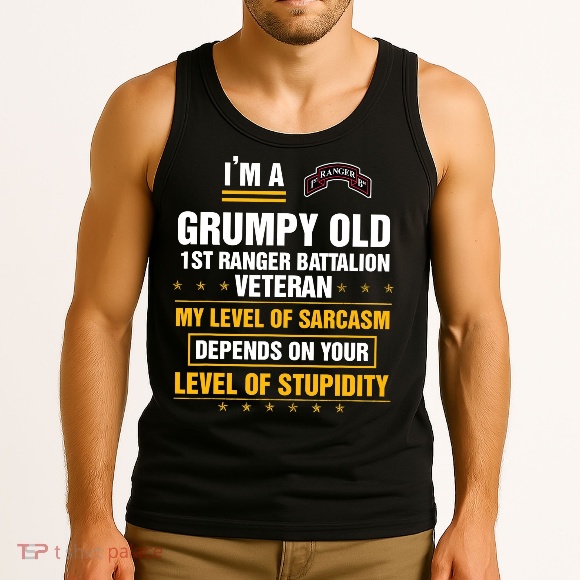 Grumpy Old 1st Ranger Battalion Veteran Soldier Funny Xmas Tank Top