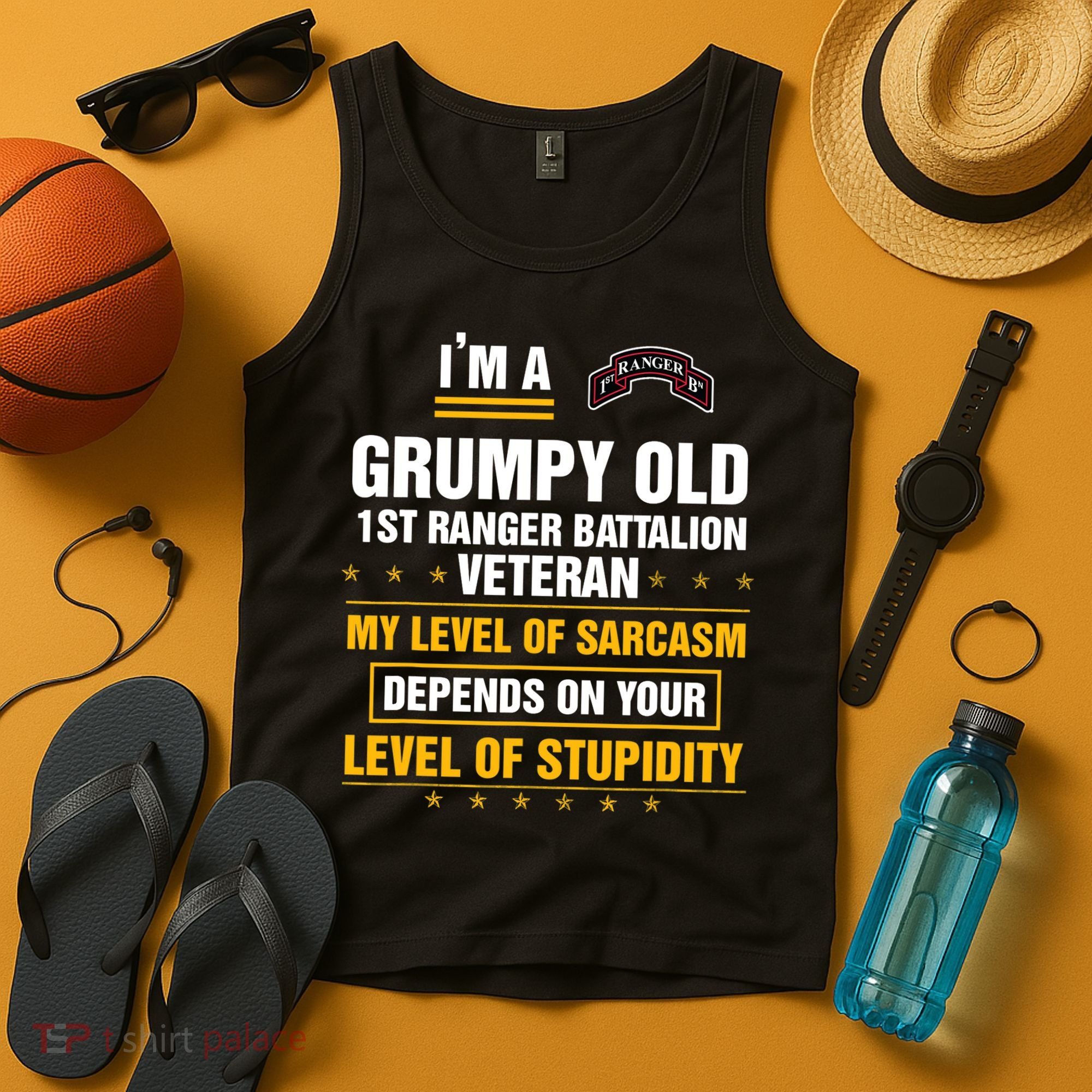 Grumpy Old 1st Ranger Battalion Veteran Soldier Funny Xmas Tank Top