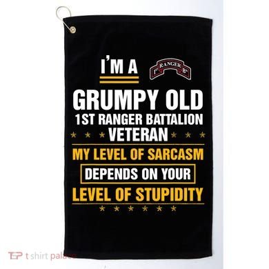 Grumpy Old 1st Ranger Battalion Veteran Soldier Funny Xmas Golf Towel