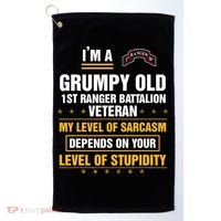 Grumpy Old 1st Ranger Battalion Veteran Soldier Funny Xmas Golf Towel thumb 0