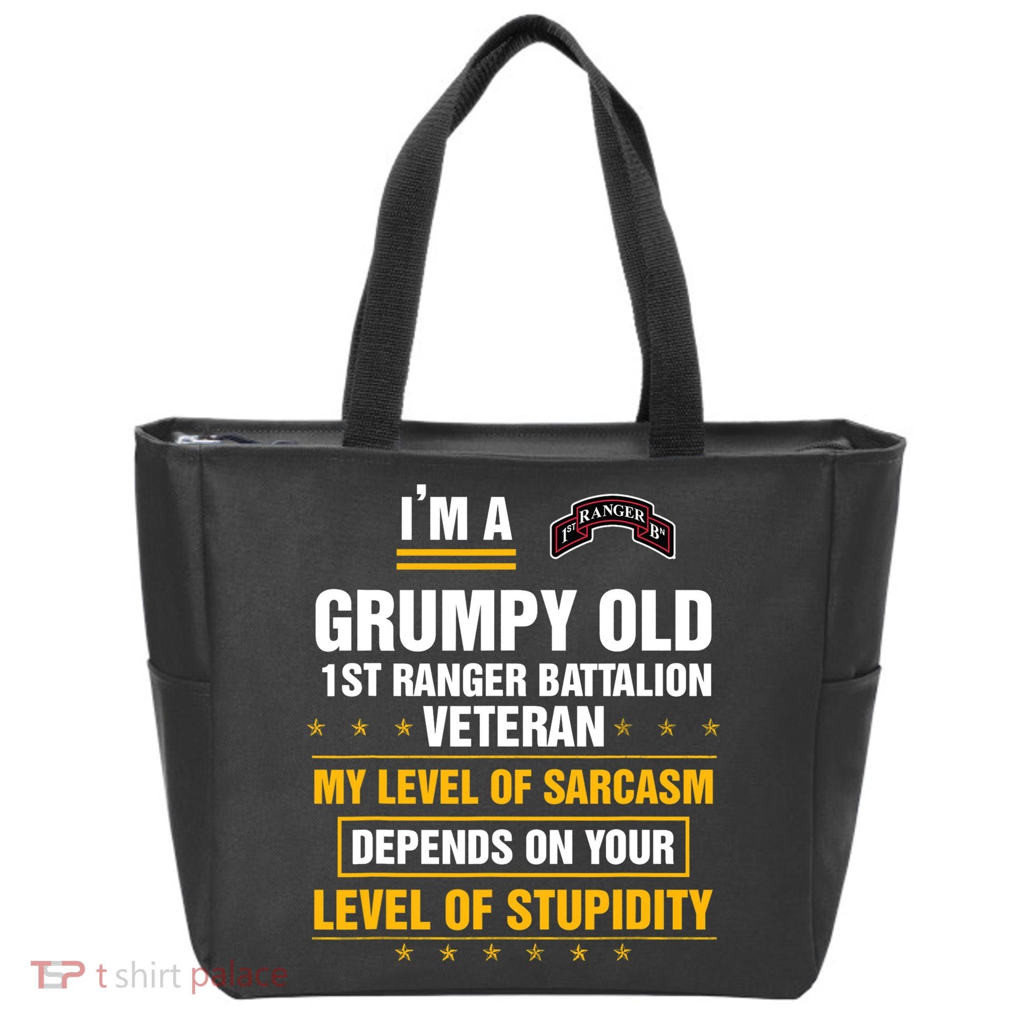 Grumpy Old 1st Ranger Battalion Veteran Soldier Funny Xmas Tote Bag