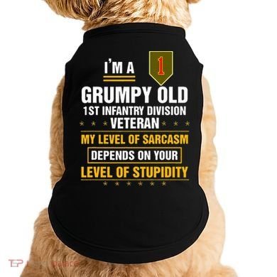 Grumpy Old 1st Infantry Division Veteran Father Day Doggie Tank