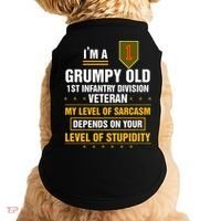 Grumpy Old 1st Infantry Division Veteran Father Day Doggie Tank thumb 0