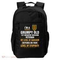 Grumpy Old 1st Infantry Division Veteran Father Day Backpack thumb 0