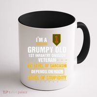 Grumpy Old 1st Infantry Division Veteran Father Day Coffee Mug thumb 1