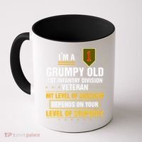Grumpy Old 1st Infantry Division Veteran Father Day Coffee Mug thumb 0