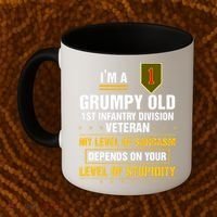 Grumpy Old 1st Infantry Division Veteran Father Day Coffee Mug thumb 2