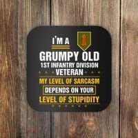 Grumpy Old 1st Infantry Division Veteran Father Day Coaster thumb 0
