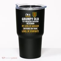 Grumpy Old 1st Infantry Division Veteran Father Day Tumbler thumb 0