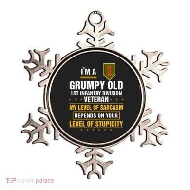 Grumpy Old 1st Infantry Division Veteran Father Day Ornament