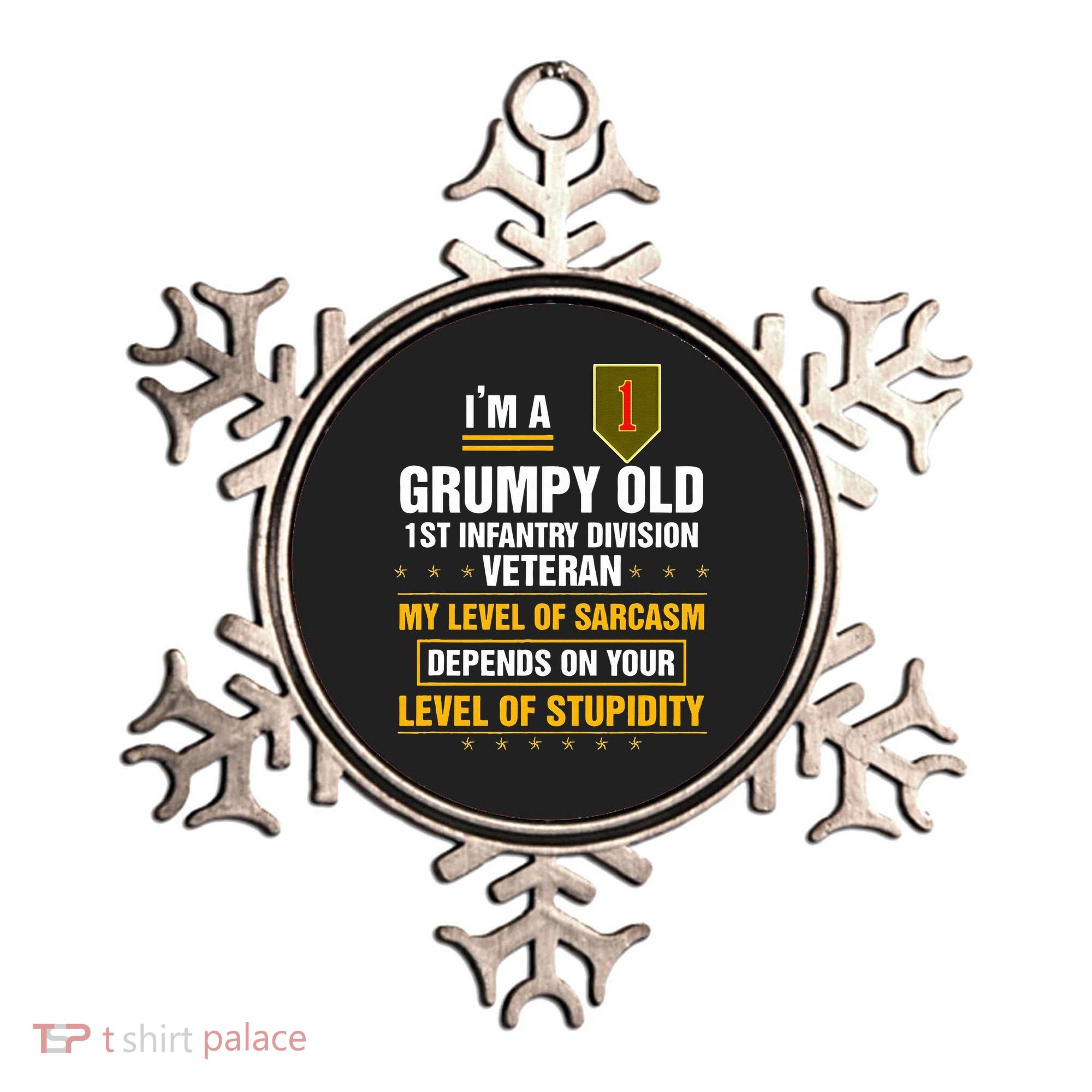 Grumpy Old 1st Infantry Division Veteran Father Day Ornament