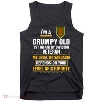 Grumpy Old 1st Infantry Division Veteran Father Day Tank Top thumb 0