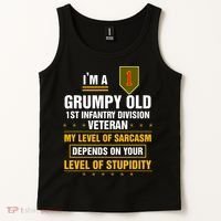 Grumpy Old 1st Infantry Division Veteran Father Day Tank Top thumb 2