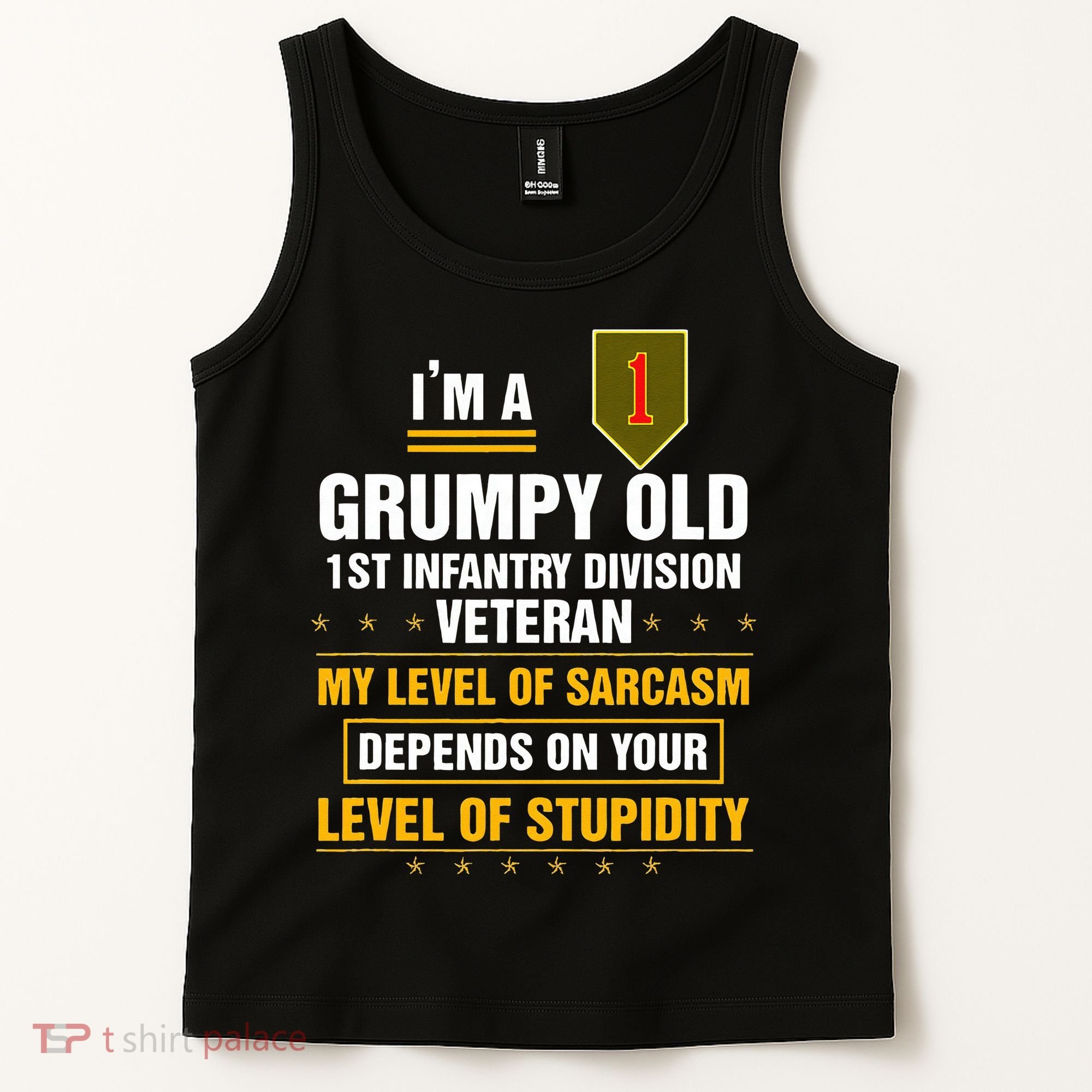 Grumpy Old 1st Infantry Division Veteran Father Day Tank Top