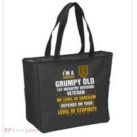 Grumpy Old 1st Infantry Division Veteran Father Day Tote Bag thumb 2