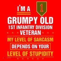 Grumpy Old 1st Infantry Division Veteran Father Day Santa Hat thumb 1