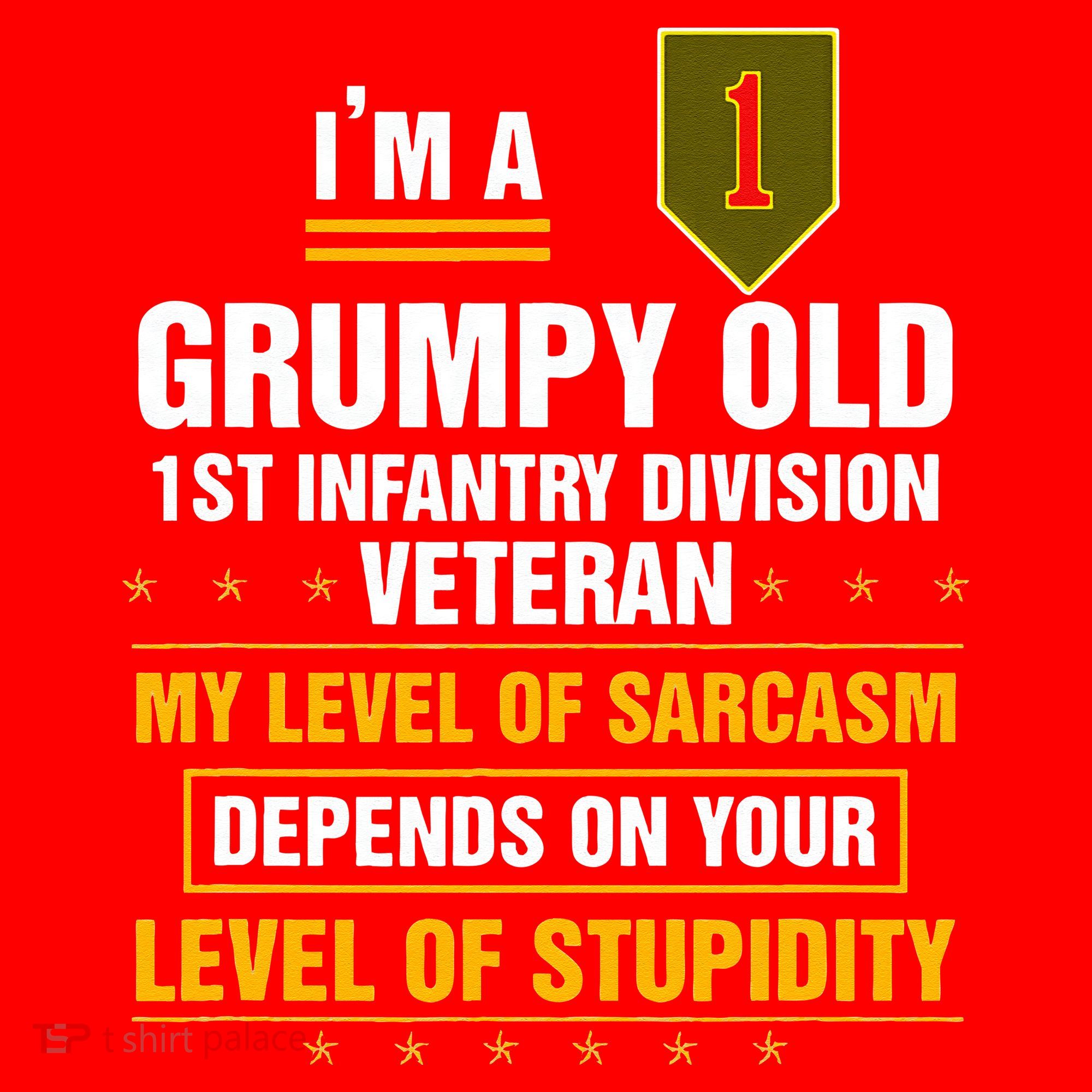 Grumpy Old 1st Infantry Division Veteran Father Day Santa Hat