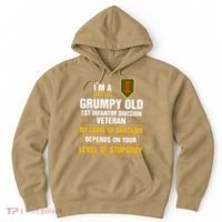 Grumpy Old 1st Infantry Division Veteran Father Day Hoodie thumb 0