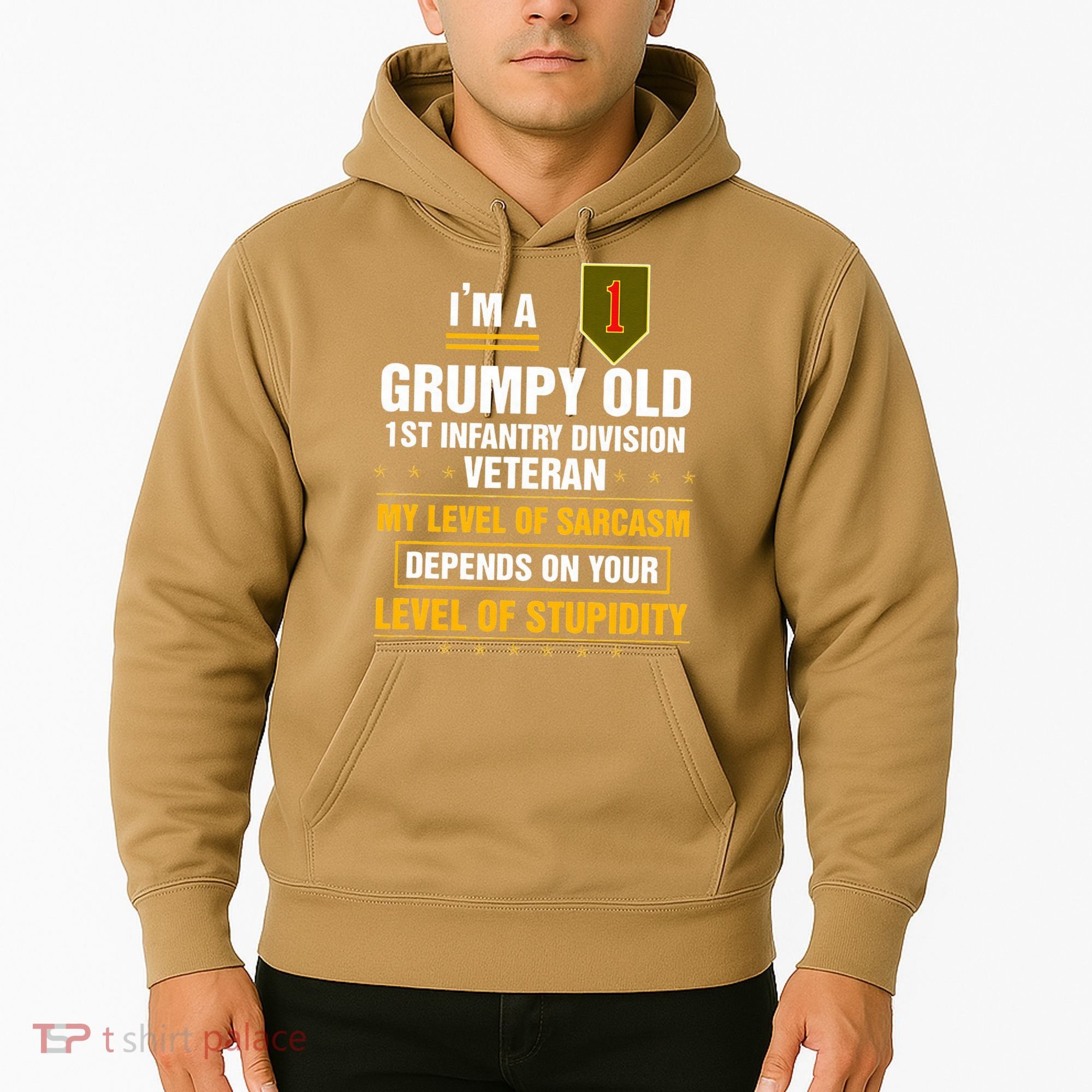 Grumpy Old 1st Infantry Division Veteran Father Day Hoodie